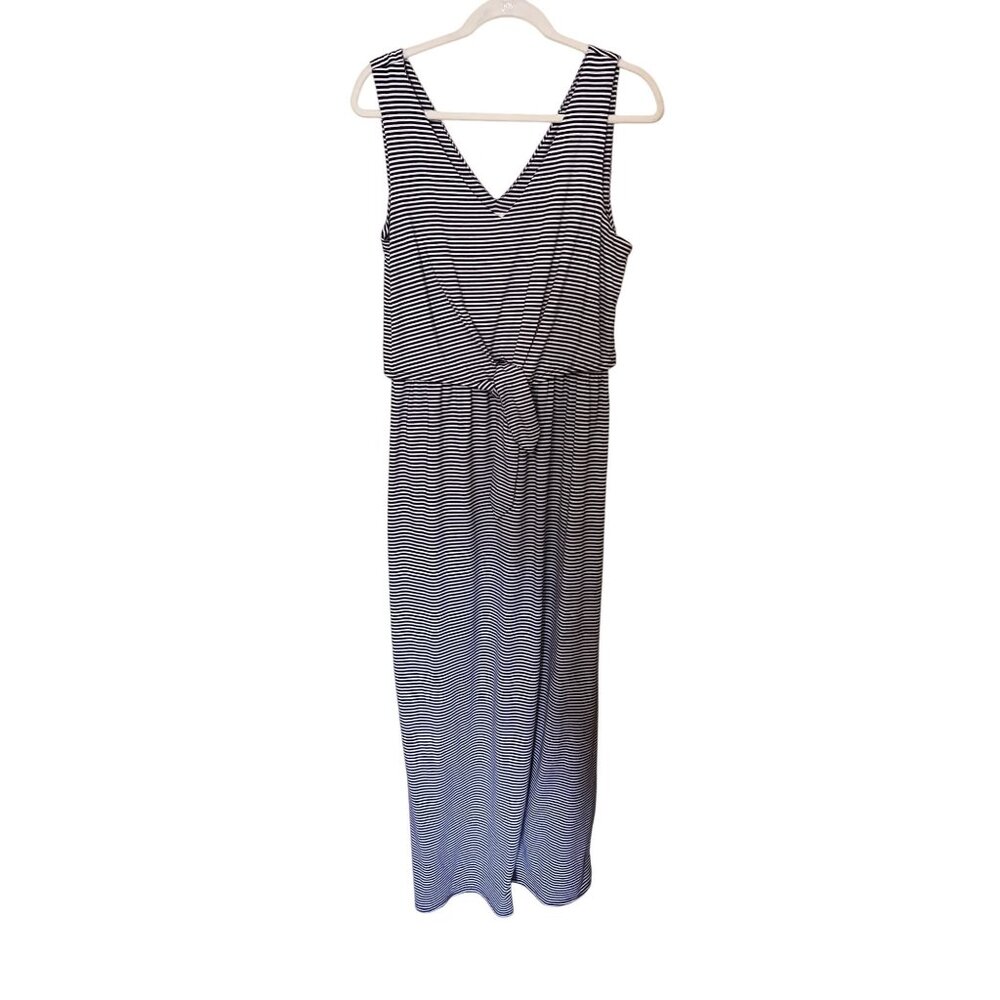 Lucky Brand Womens Striped Maxi Dress Size M Black and white. Beach Boho Coastal
